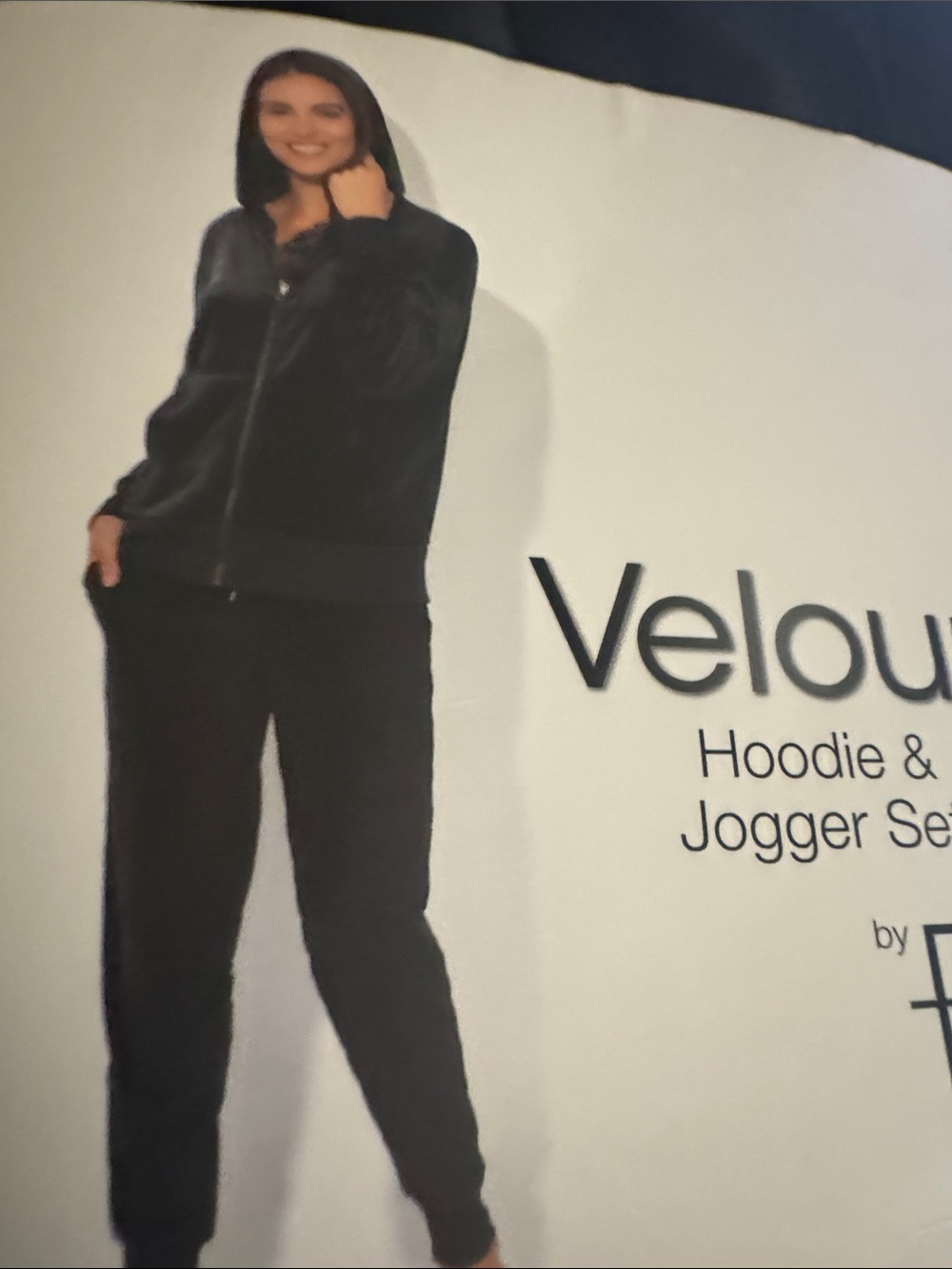Felina Black Velour Bomber Jacket with Hood